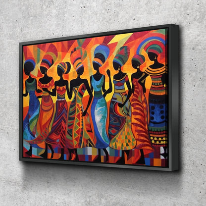 African Wall Art | Abstract African art | Canvas Wall Art | African Women Colorful Abstract v2