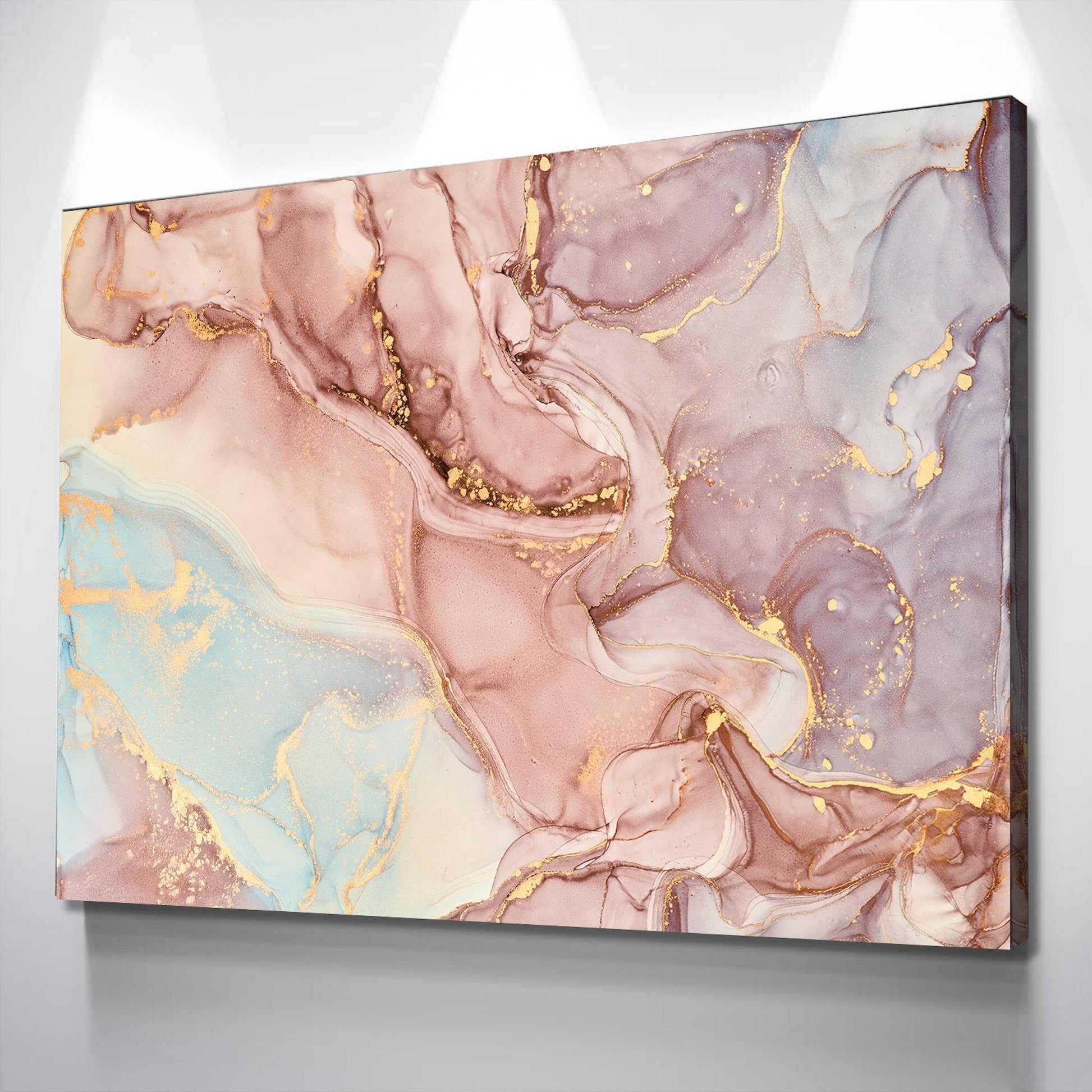 Pink Marble Wall Art, Abstract Marbling, Gold Abstract Wall Art, Gold Marble Print, Marble Artwork Print, Large Wall Art, Marble Wall Decor