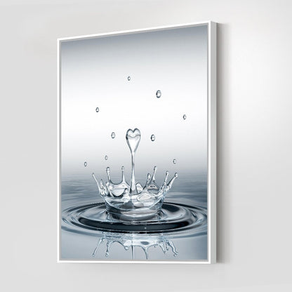 Heart Drop Splash Bathroom Wall Art | Bathroom Wall Decor | Bathroom Canvas Art Prints | Canvas Wall Art