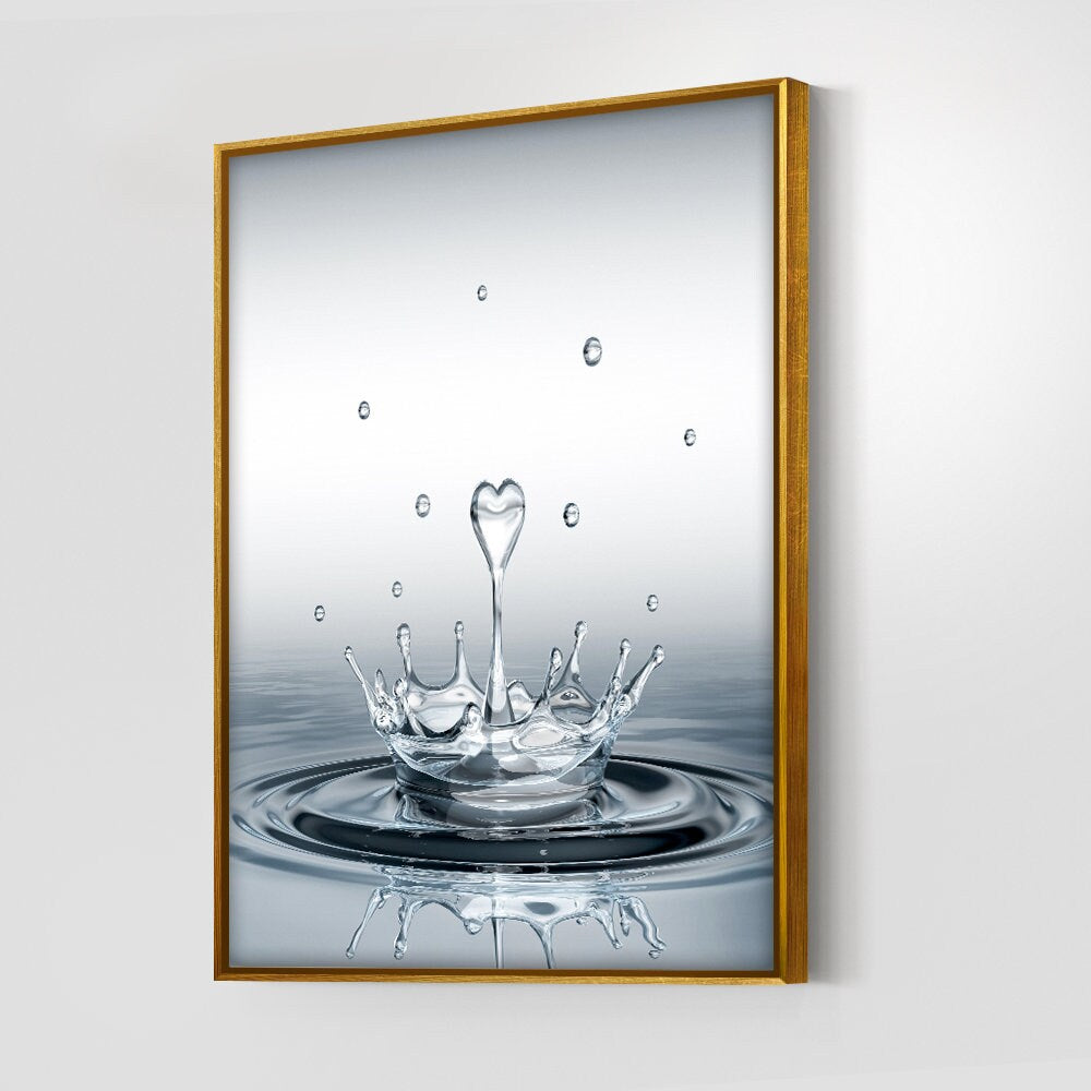 Heart Drop Splash Bathroom Wall Art | Bathroom Wall Decor | Bathroom Canvas Art Prints | Canvas Wall Art