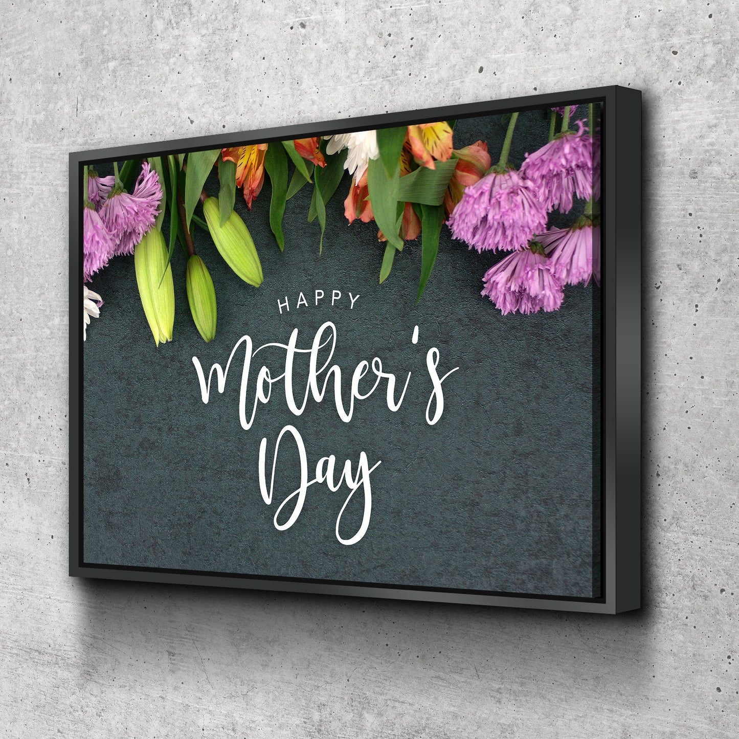 Happy Mother&#39;s Day Flowers Landscape Bathroom Wall Art | Living Room Wall Art | Bathroom Wall Decor | Bathroom Canvas Art Prints | Canvas Wa