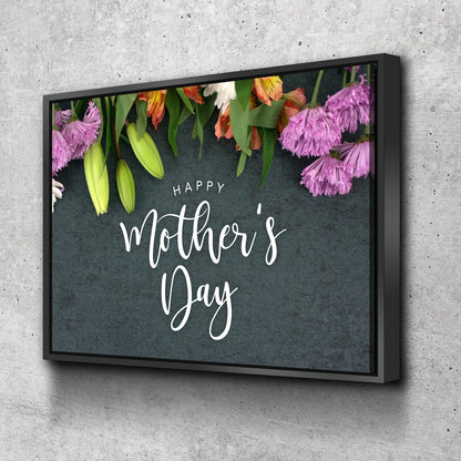 Happy Mother&#39;s Day Flowers Landscape Bathroom Wall Art | Living Room Wall Art | Bathroom Wall Decor | Bathroom Canvas Art Prints | Canvas Wa