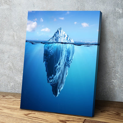 Iceberg Glacier Motivational Portrait Bathroom Wall Art | Living Room Wall Art | Bathroom Wall Decor | Bathroom Canvas Art Prints | Canvas W