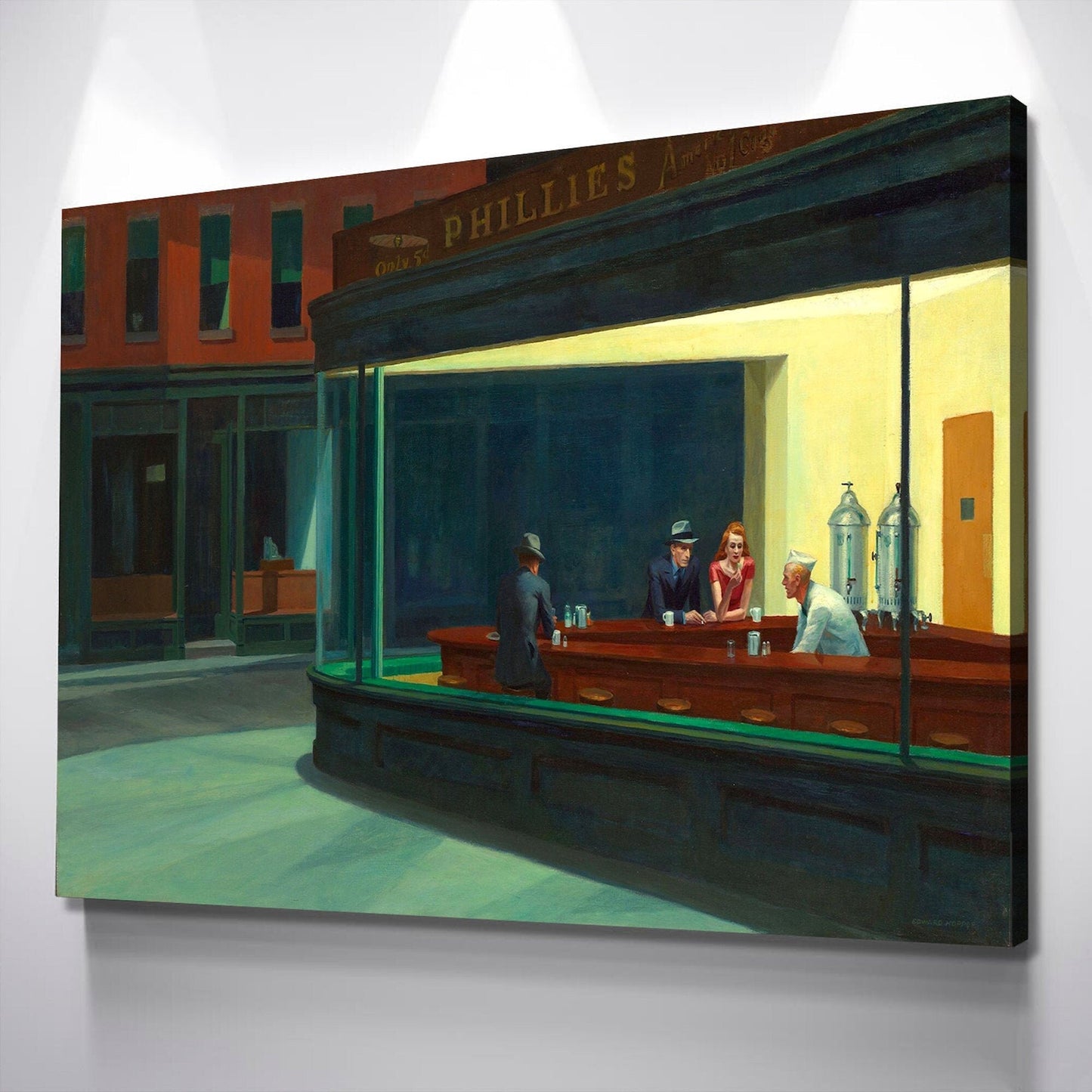 Nighthawks 1942 Canvas Art Print by Edward Hopper Reproduction Poster Print