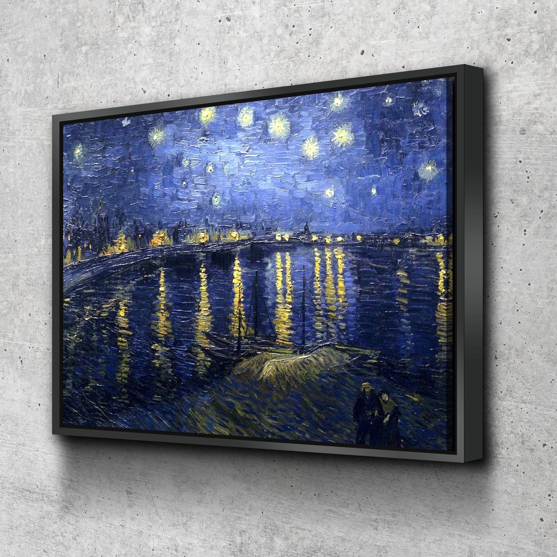 Starry Night Over the Rhone Vincent Van Gogh Famous Painting Classic Fine Art Gallery Wrapped Canvas Wall Art Print Home Decor Reproduction