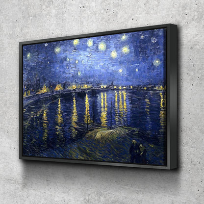 Starry Night Over the Rhone Vincent Van Gogh Famous Painting Classic Fine Art Gallery Wrapped Canvas Wall Art Print Home Decor Reproduction