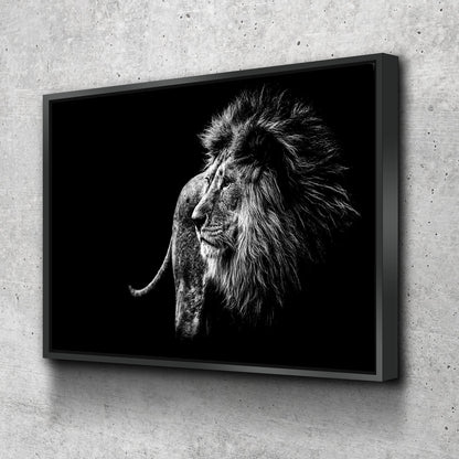 Lion Wall Art | Lion Canvas | Black and White Lion Canvas Wall Art Set BWR