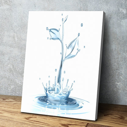 White Leaf Splash Portrait Bathroom Wall Art | Bathroom Wall Decor | Bathroom Canvas Art Prints | Canvas Wall Art