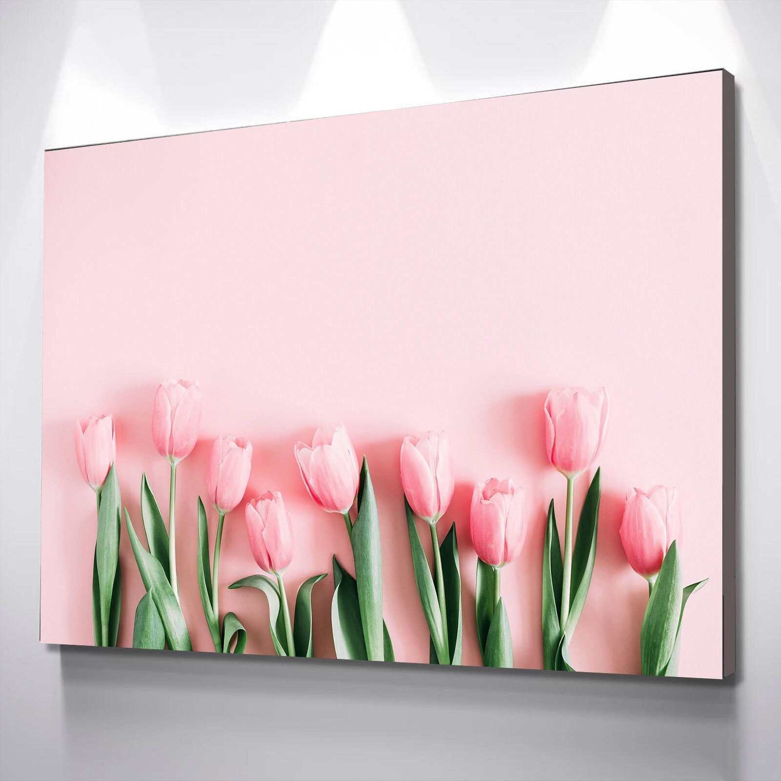 Happy Mother&#39;s Day Pink Flowers Landscape Bathroom Wall Art | Living Room Wall Art | Bathroom Wall Decor | Bathroom Canvas Art Prints | Canv