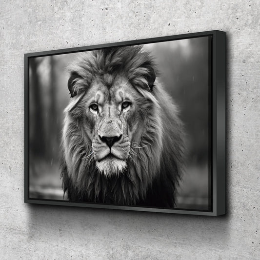 Lion Wall Art | Lion Canvas | Living Room Bedroom Canvas Wall Art Set | Black and White Lion with Big Brows