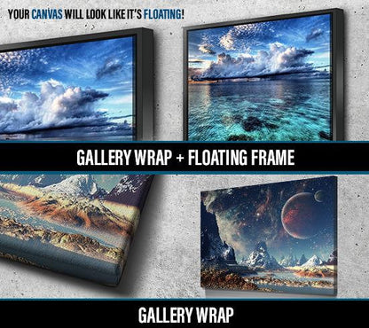 Starry Night Poster | Starry Night Canvas | Sky Galaxy Landscape Art Print | Living Room Bedroom Canvas Wall Art