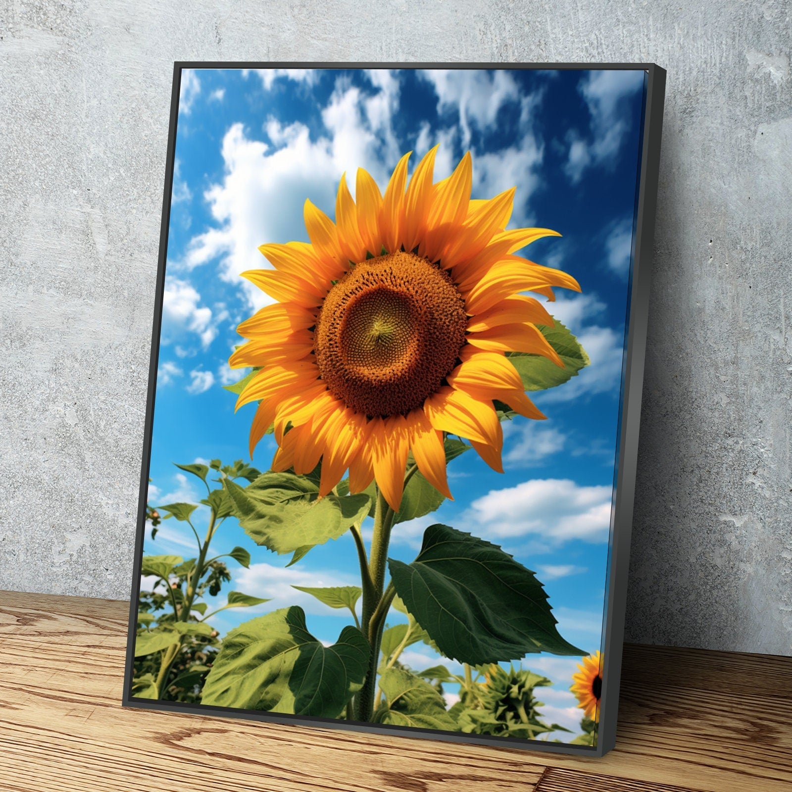 Sunflower Canvas Painting | Summer Sunflower Field Flowers Yellow | Sunflower Canvas Wall Art | Sunflower Wall Decor Print | Living Room Bat