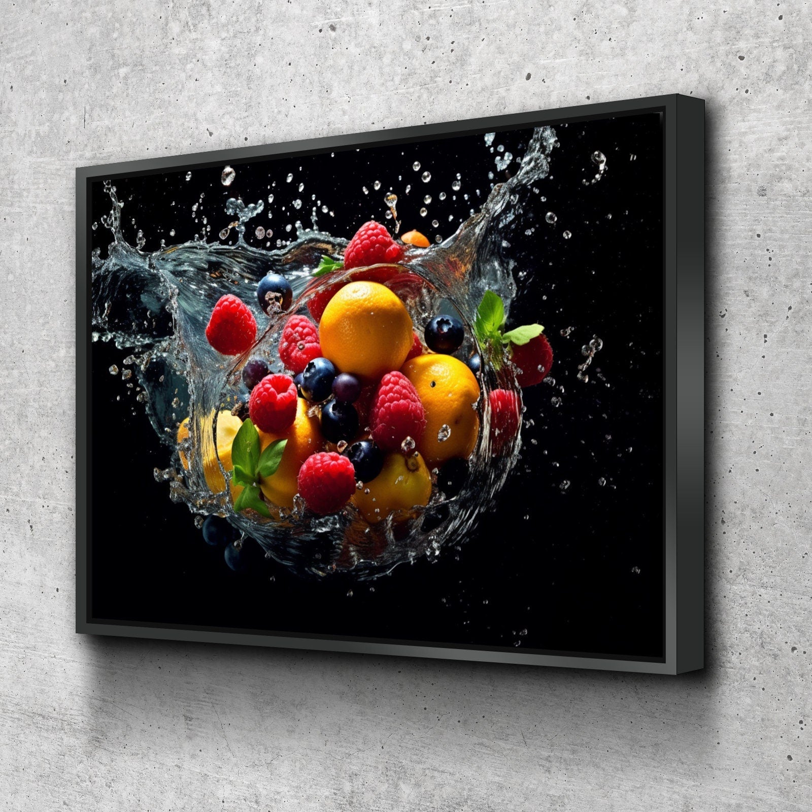 Kitchen Wall Art | Kitchen Canvas Wall Art | Kitchen Prints | Kitchen Artwork | Fruit Splash v2