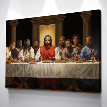 African American Wall Art | African Canvas Art | Canvas Wall Art | Black Jesus Last Supper v4