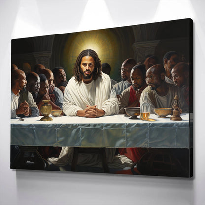 African American Wall Art | African Canvas Art | Canvas Wall Art | Black Jesus Last Supper v6