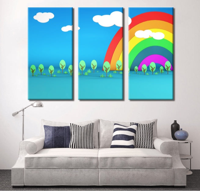 Kids Rainbow Wall Canvas Art