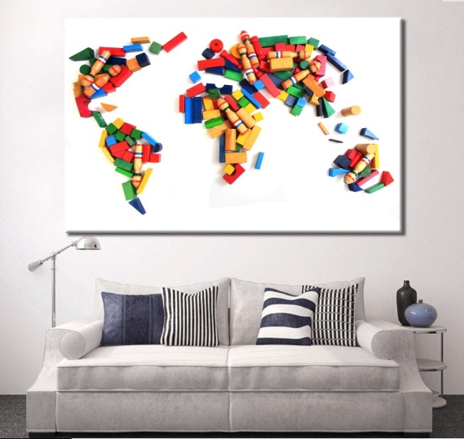 Kids Wall Decor | Kids Wall Art | Map of the World for Kids