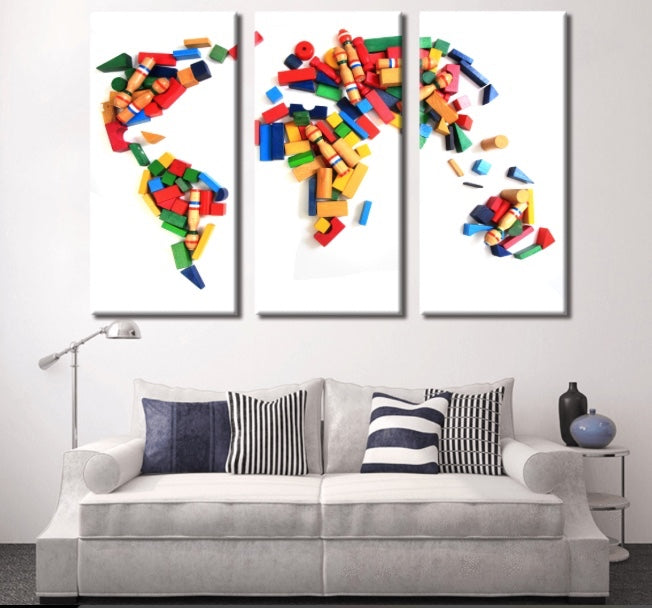 Kids Wall Decor | Kids Wall Art | Map of the World for Kids