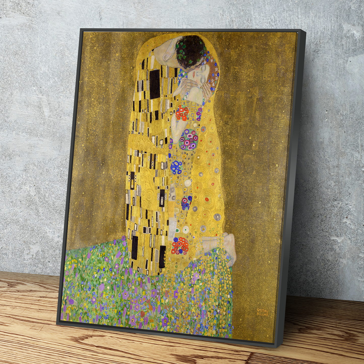 Klimt the Kiss Print | Gustav Klimt the Kiss Poster Canvas Wall Art Reproduction