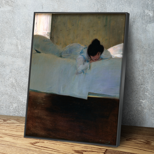 Laziness Ramon Casas - Painting Art Print Female Portrait Vintage Poster Canvas Wall Art Décor Gift