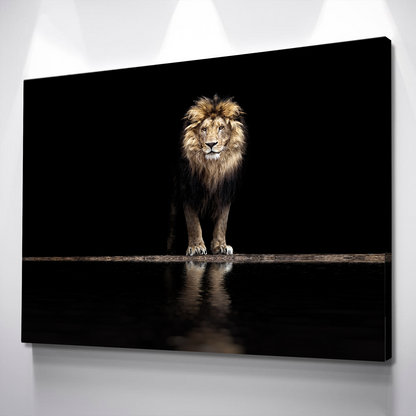 Lion Wall Art | Lion Canvas | Living Room Bedroom Wall Art | Majestic Lion Canvas Wall Art Set Landscape