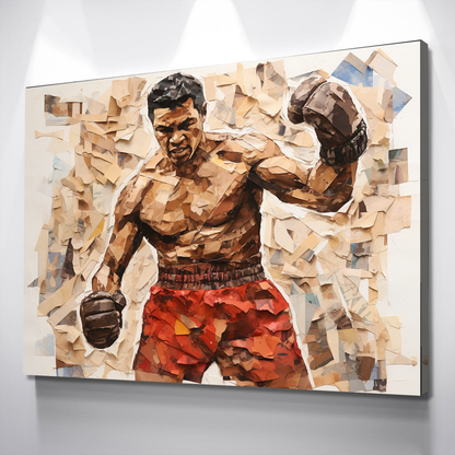 Ali Over Liston Collage Style Boxing Canvas Wall Art