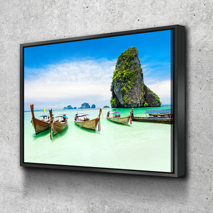 Phuket Beach Thailand Sunset Canvas Wall Art | Famous Places Art Living Room Wall Art