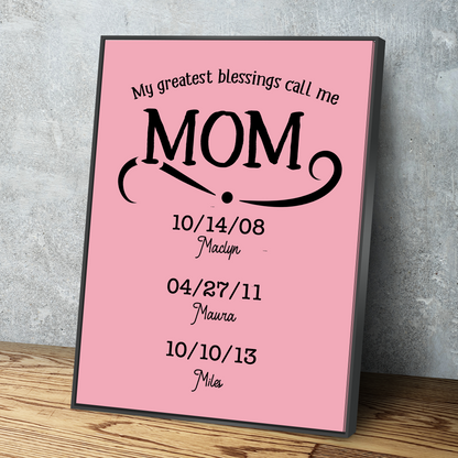 Personalized Gifts for Mom | Mothers Day Canvas | Mom Canvas | Canvas Wall Art