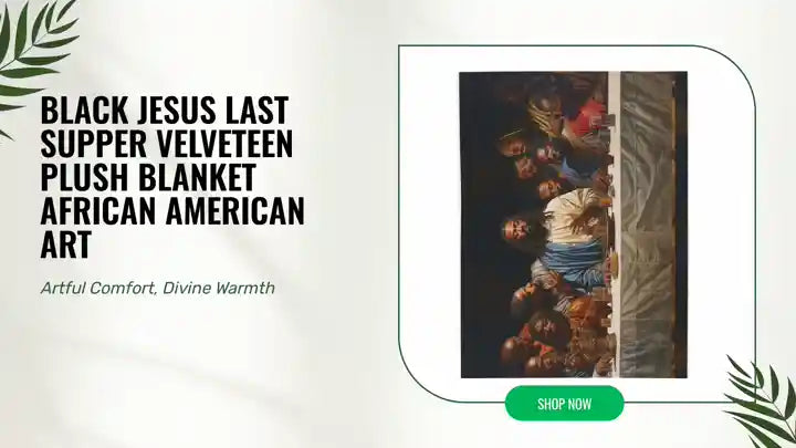 Black Jesus Last Supper Velveteen Plush Blanket African American Art by@Outfy