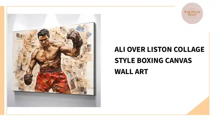 Ali Over Liston Collage Style Boxing Canvas Wall Art by@Outfy