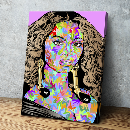 technodrome1 | African American Art | Queen Bey Bee Music Legend | Canvas Wall Art Framed Print Poster