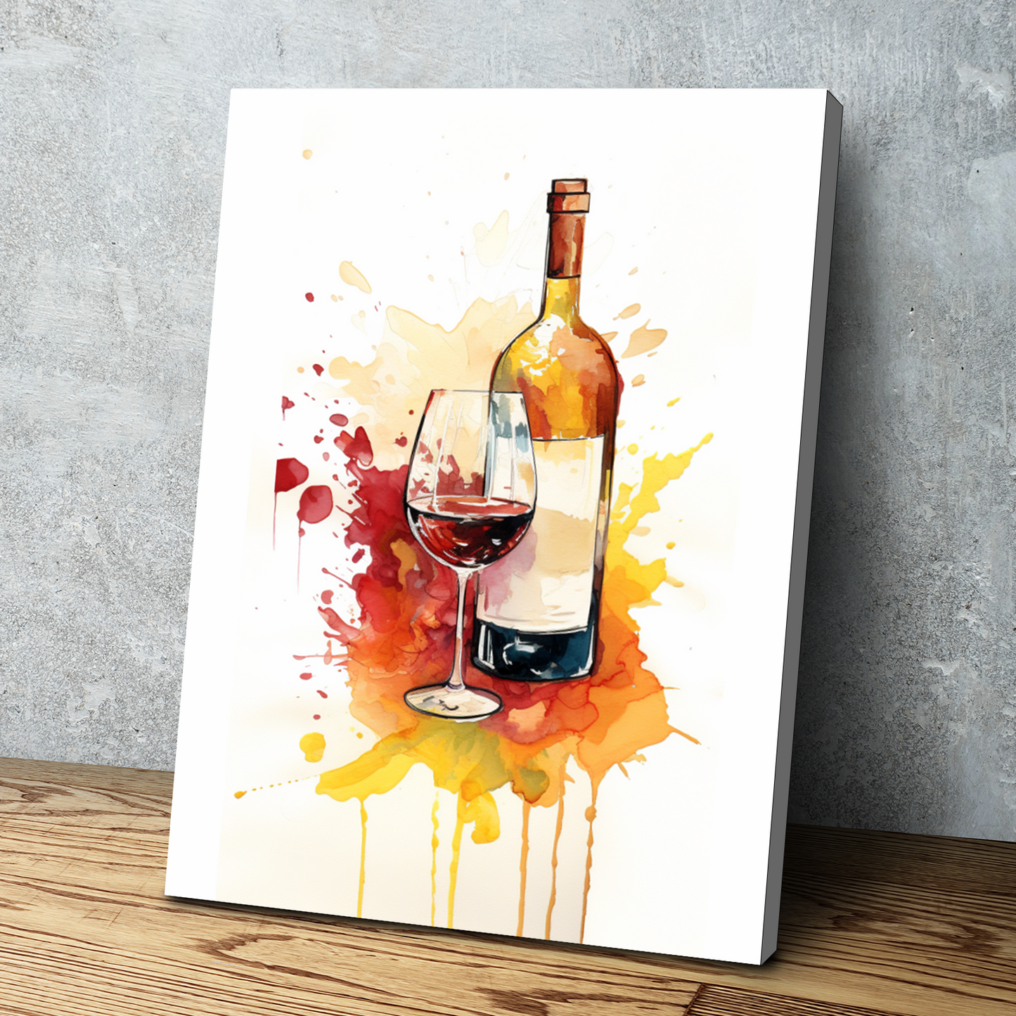 Kitchen Wall Art | Kitchen Canvas Wall Art | Kitchen Prints | Kitchen Artwork | Wine Bottle Glass v4