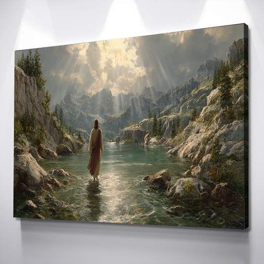 Jesus Walking on Water Canvas – Scenic Faith-Based Wall Art