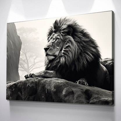 Lion Wall Art | Lion Canvas | Living Room Bedroom Canvas Wall Art Set | Black and White Large Lion