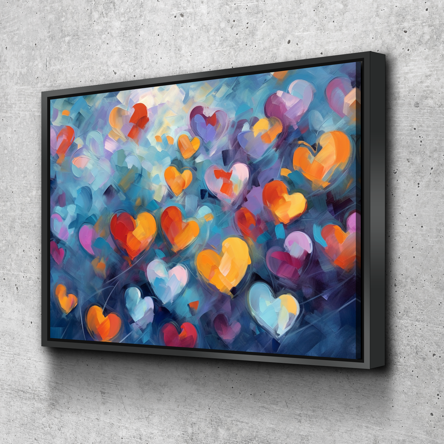 Love Hearts Paint Graffiti Canvas Wall Art | Pop Art Wall Art v2