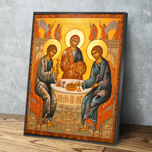 The Holy Trinity By Andrei Rublev Canvas Wall Art Portrait Print v3