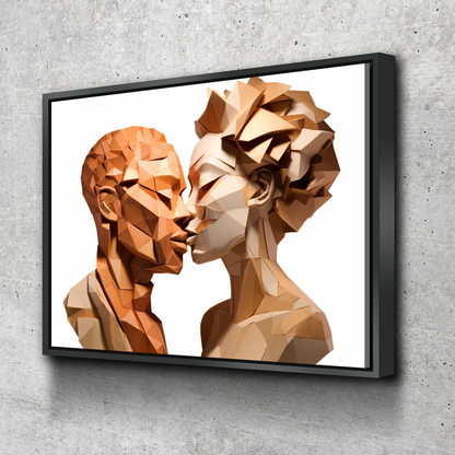 African American Wall Art | African Canvas Art | Canvas Wall Art | Black Love Wedding Gift I Do Kiss the Bride | Black History Month Canvas Art