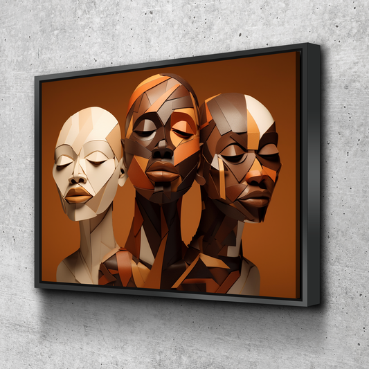African American Wall Art | African Canvas Art | Canvas Wall Art | Black History Month Women Faces Canvas Art v4