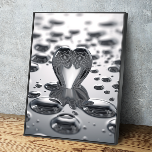 Heart Drop Splash Bathroom Wall Art | Bathroom Wall Decor | Bathroom Canvas Art Prints | Canvas Wall Art v5