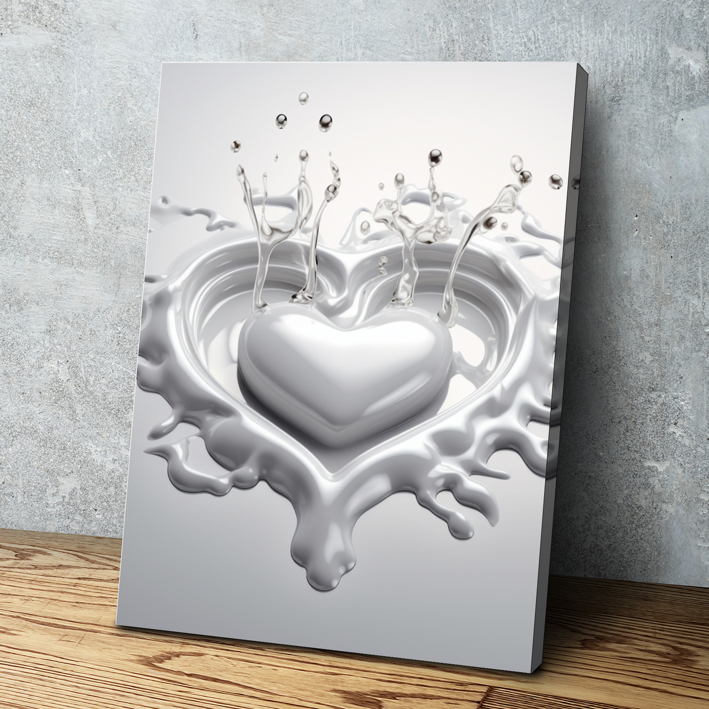 Heart Drop Splash Bathroom Wall Art | Bathroom Wall Decor | Bathroom Canvas Art Prints | Canvas Wall Art v4