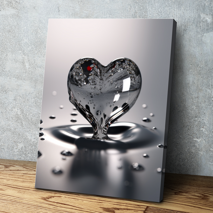 Heart Drop Splash Bathroom Wall Art | Bathroom Wall Decor | Bathroom Canvas Art Prints | Canvas Wall Art v2