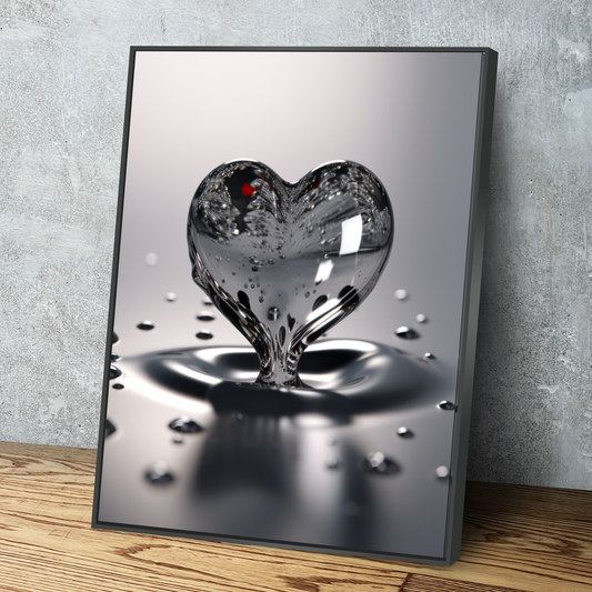 Heart Drop Splash Bathroom Wall Art | Bathroom Wall Decor | Bathroom Canvas Art Prints | Canvas Wall Art v2