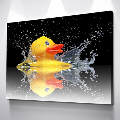 Rubber Duck Bathroom Black Bathroom Wall Art | Bathroom Wall Decor | Bathroom Canvas Art Prints | Canvas Wall Art