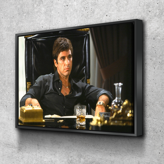 Scarface Poster | Scarface Movie Poster | Tony Montana Poster Framed Canvas Art Wall