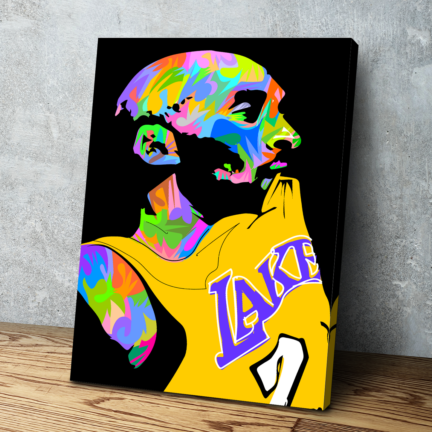 technodrome1 | African American Art | Kobe Jersey Bite Basketball Legend | Canvas Wall Art Framed Print Poster