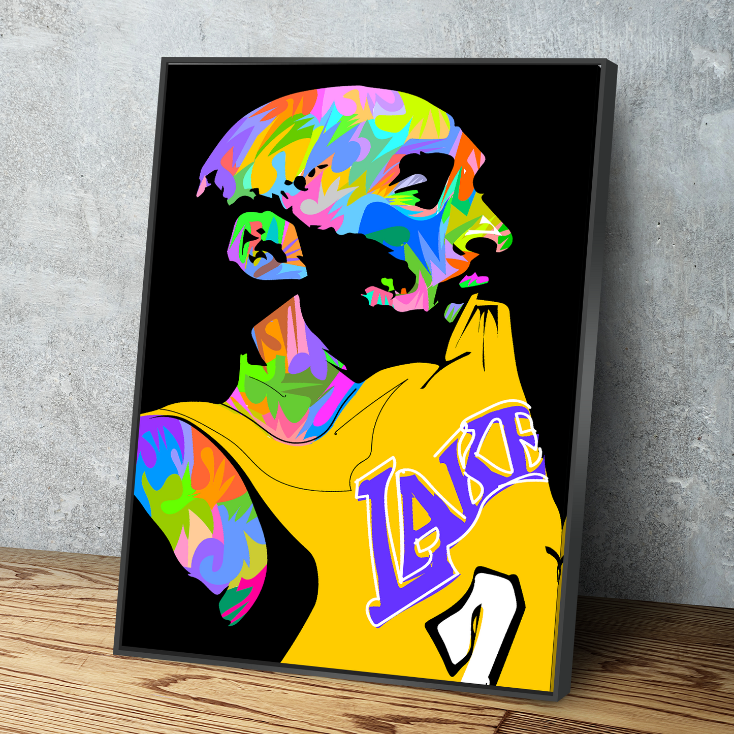 technodrome1 | African American Art | Kobe Jersey Bite Basketball Legend | Canvas Wall Art Framed Print Poster