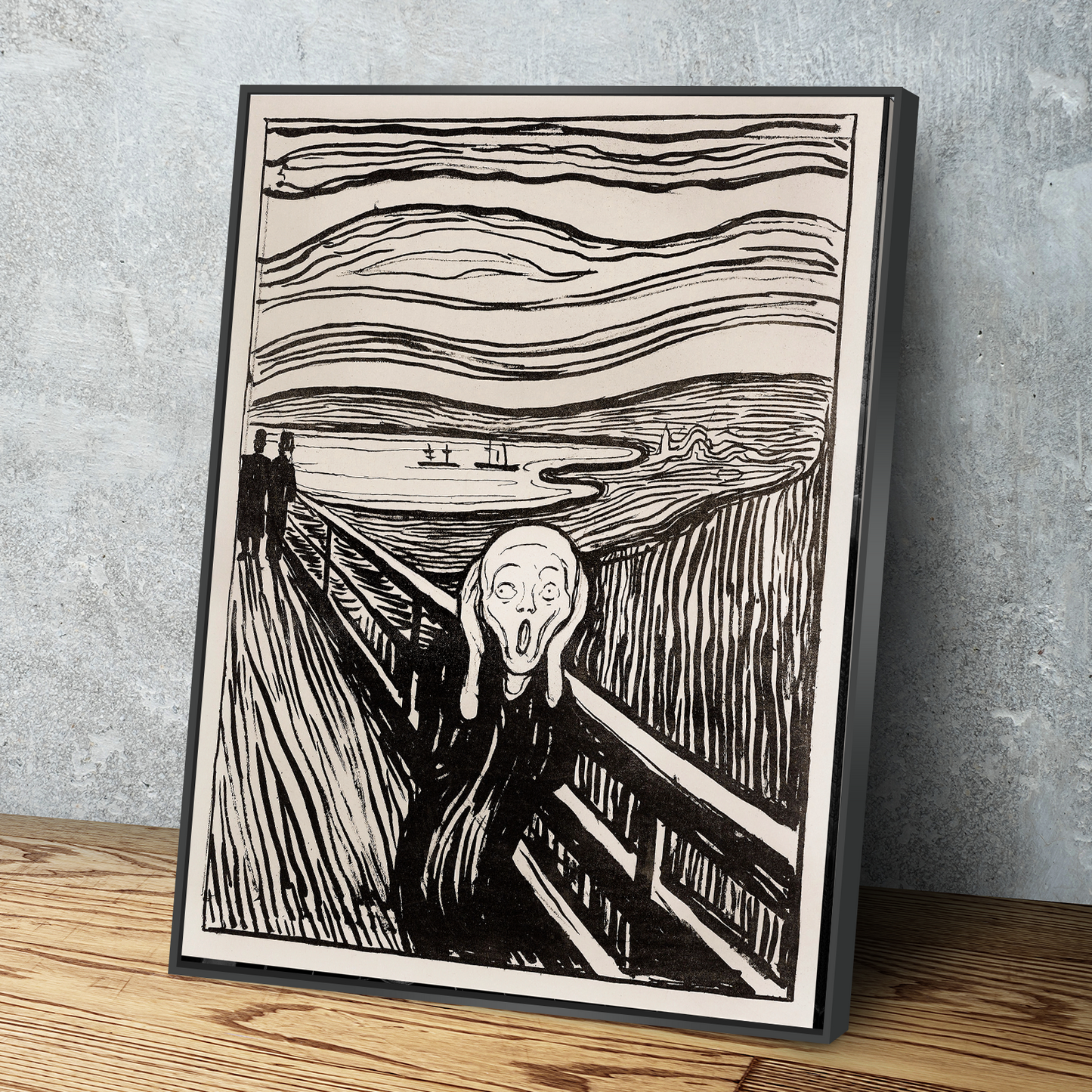 The Scream Painting | The Scream Art Black and White | Canvas Wall Artwork