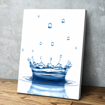 Water Crown Portrait Bathroom Wall Art | Bathroom Wall Decor | Bathroom Canvas Art Prints | Canvas Wall Art