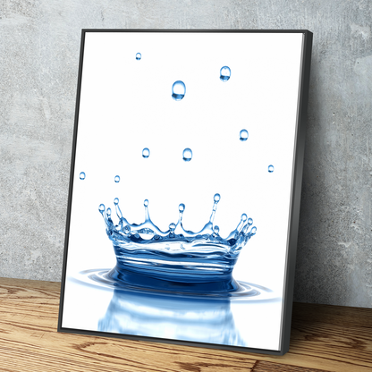 Water Crown Portrait Bathroom Wall Art | Bathroom Wall Decor | Bathroom Canvas Art Prints | Canvas Wall Art