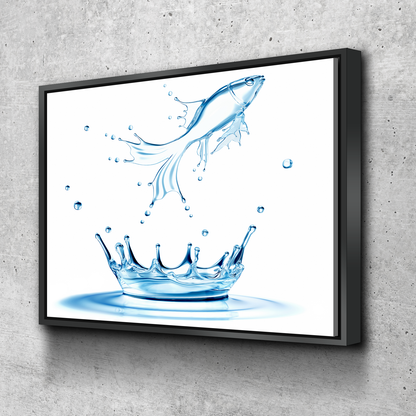 Water Fish Crown Landscape Bathroom Wall Art | Bathroom Wall Decor | Bathroom Canvas Art Prints | Canvas Wall Art